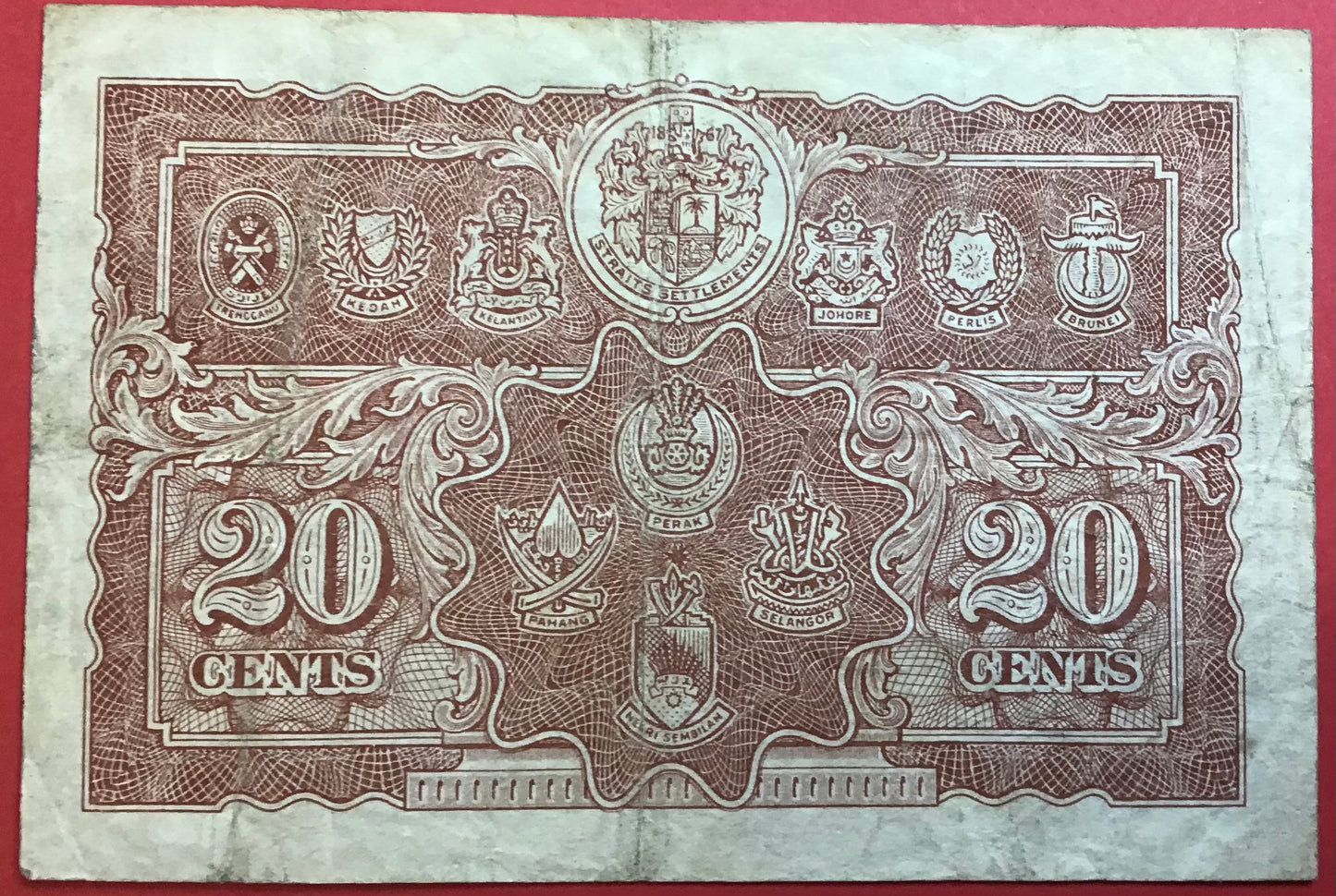 Malaya/Board Of Commissioners Of Currency - 20 Cents 1.7.1941 P#9a Kvalitet 1+