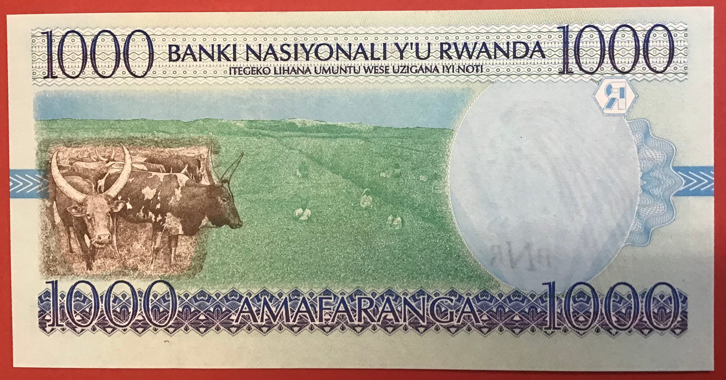 Rwanda - 1000 Francs 1.12.1998 P#27a Kvalitet 0