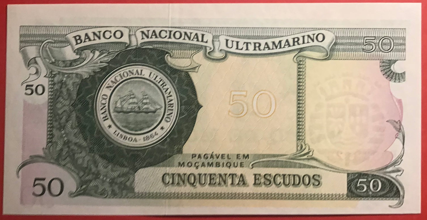 Mozambique - 50 Escudos (1976 - Old date 27.10.1970) P#116 Kvalitet 0
