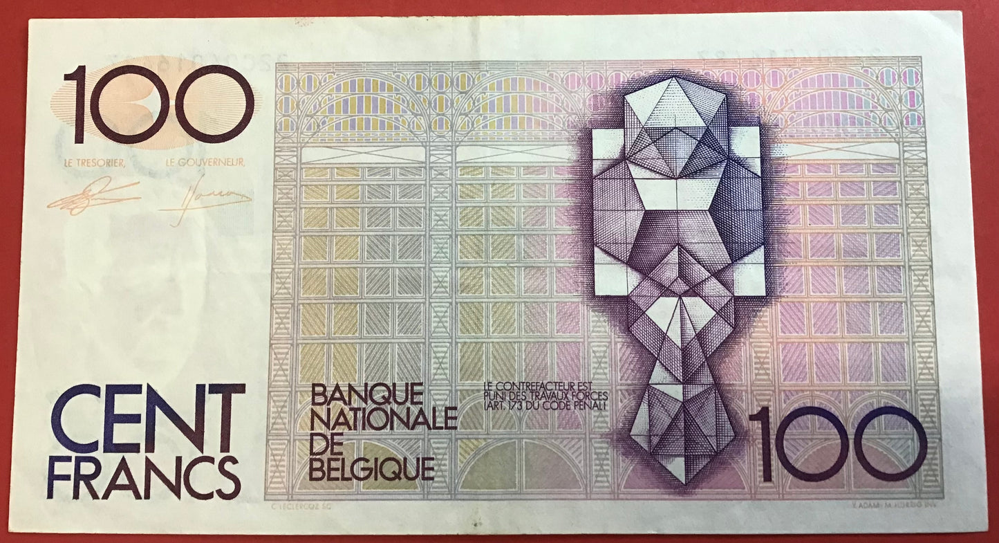 Belgium - 100 Francs (1978-81) P#140a Kvalitet 1+