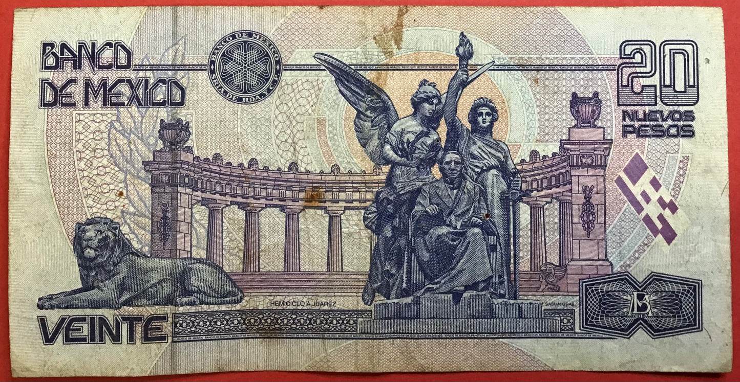 Mexico - 20 Pesos 6.5.1994 P#106a Kvalitet 1/1+