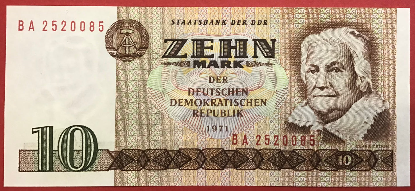 East-Germany - 10 Mark 1971 P#28a Kvalitet 0