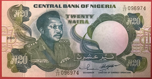 Nigeria - 20 Naira 2003 P#26g Kvalitet 0