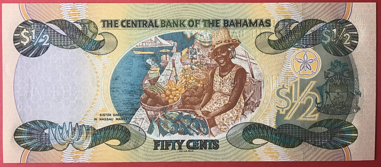 Bahamas - 1/2 Dollar 2001 P#68a Kvalitet 0