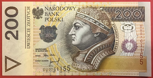Poland - 200 Zlotych 25.3.1994 P#177a Kvalitet 0