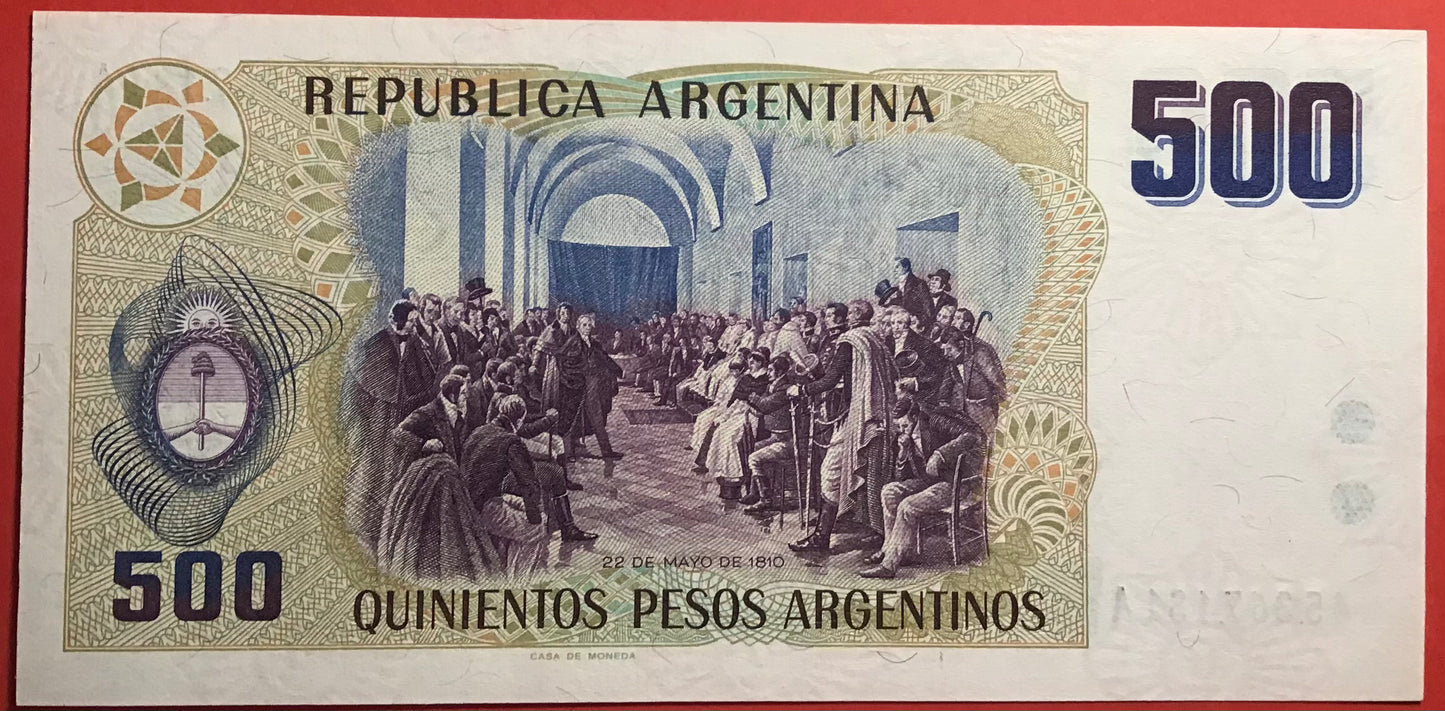 Argentina - 500 Pesos Argentinos (1984) P#316a Kvalitet 0