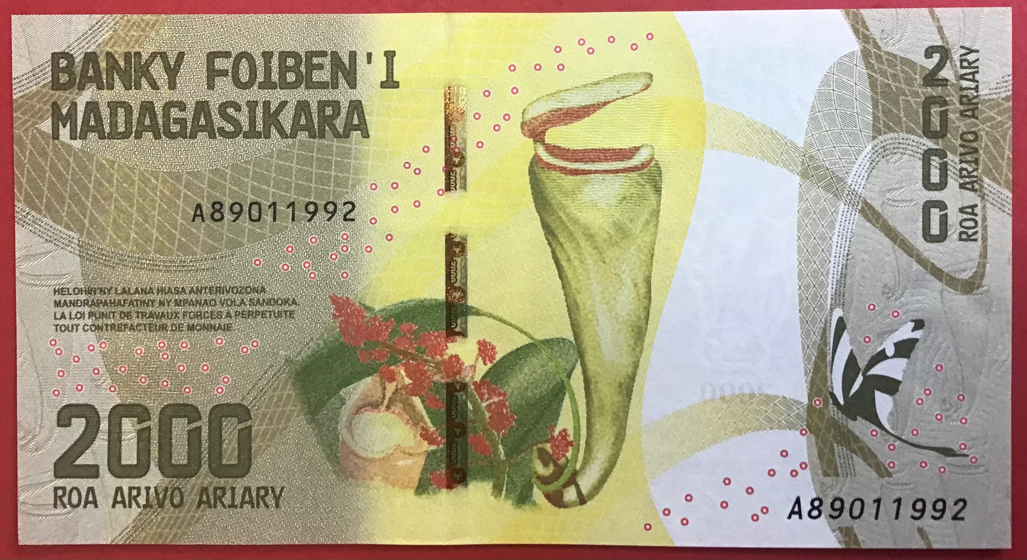 Madagascar - 2000 Ariary (2017) P#101 Kvalitet 0