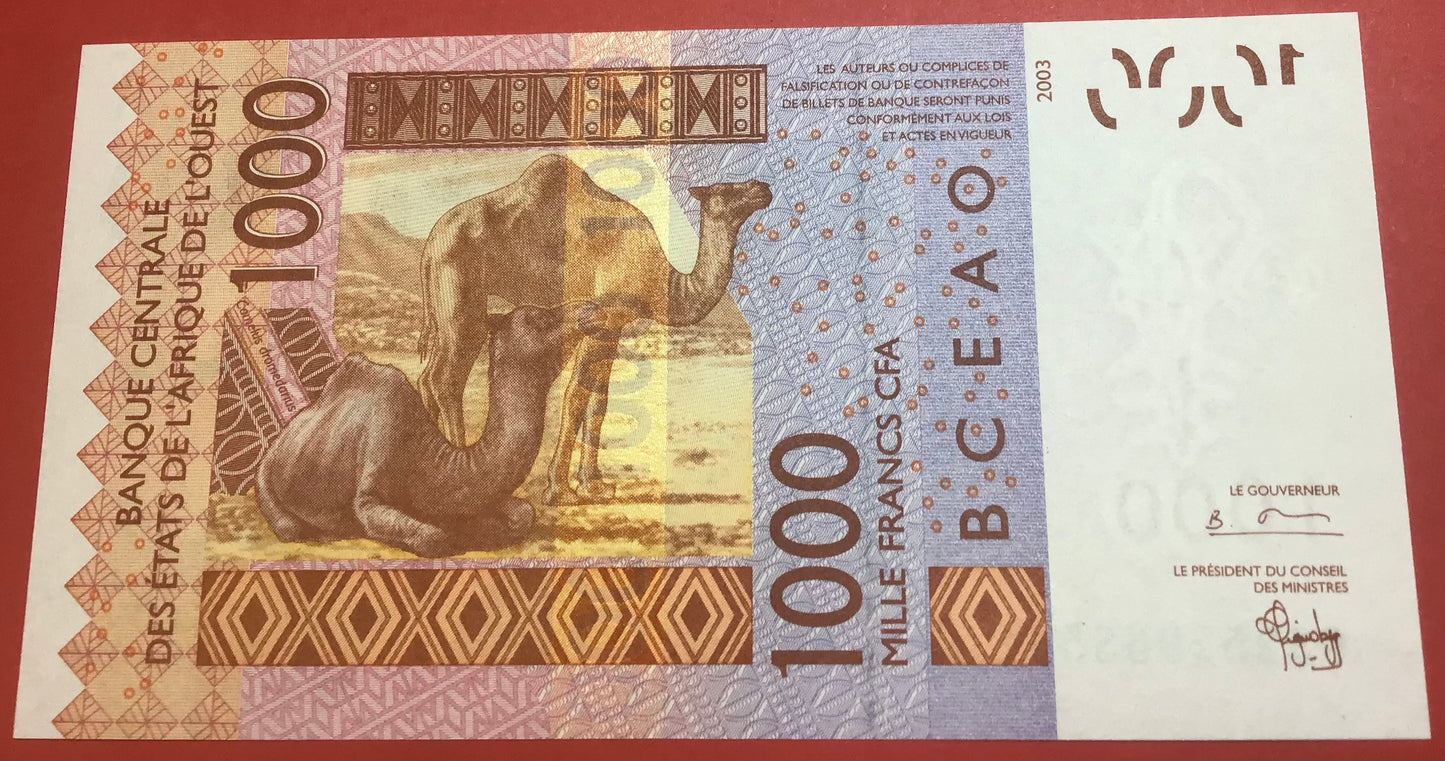 West African States/Cote D’Ivoire - 1000 Francs 2003 P#115Aa Kvalitet 0