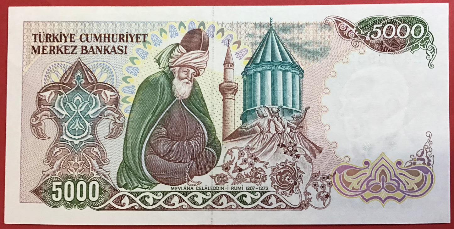 Turkey - 5000 Lira (1985) P#197 Kvalitet 01
