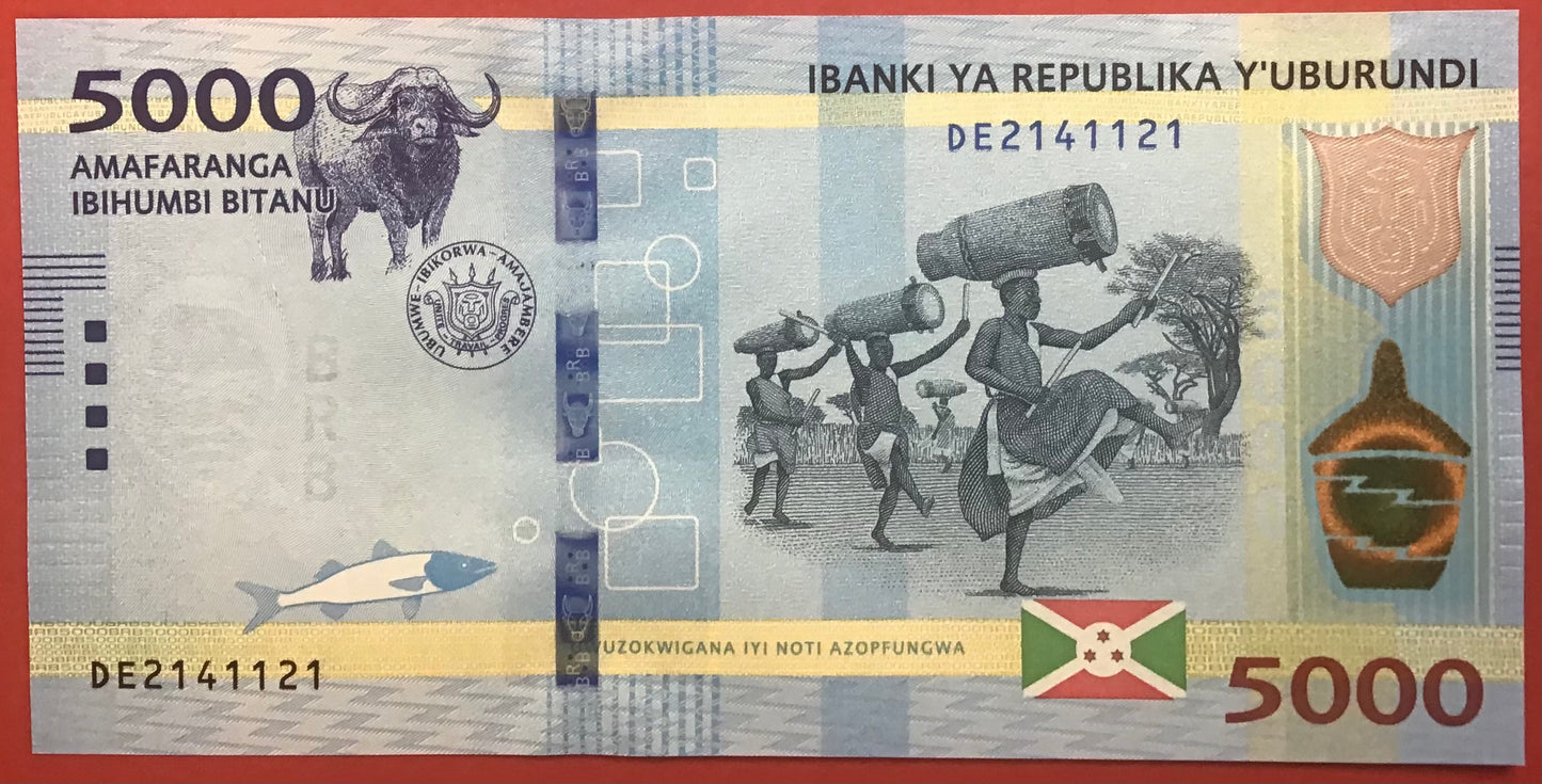 Burundi - 5000 Francs 4.7.2018 P#53 Kvalitet 0