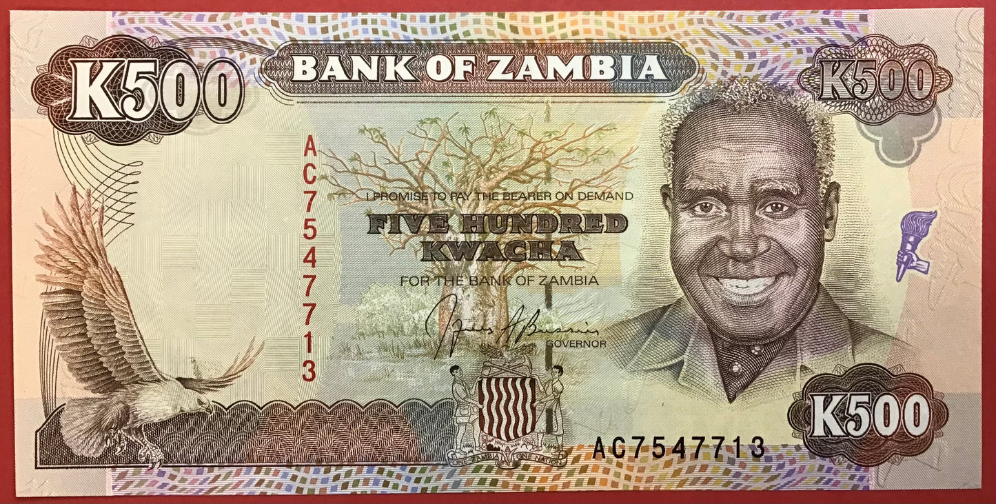 Zambia - 500 Kwacha (1991) P#35a Kvalitet 0