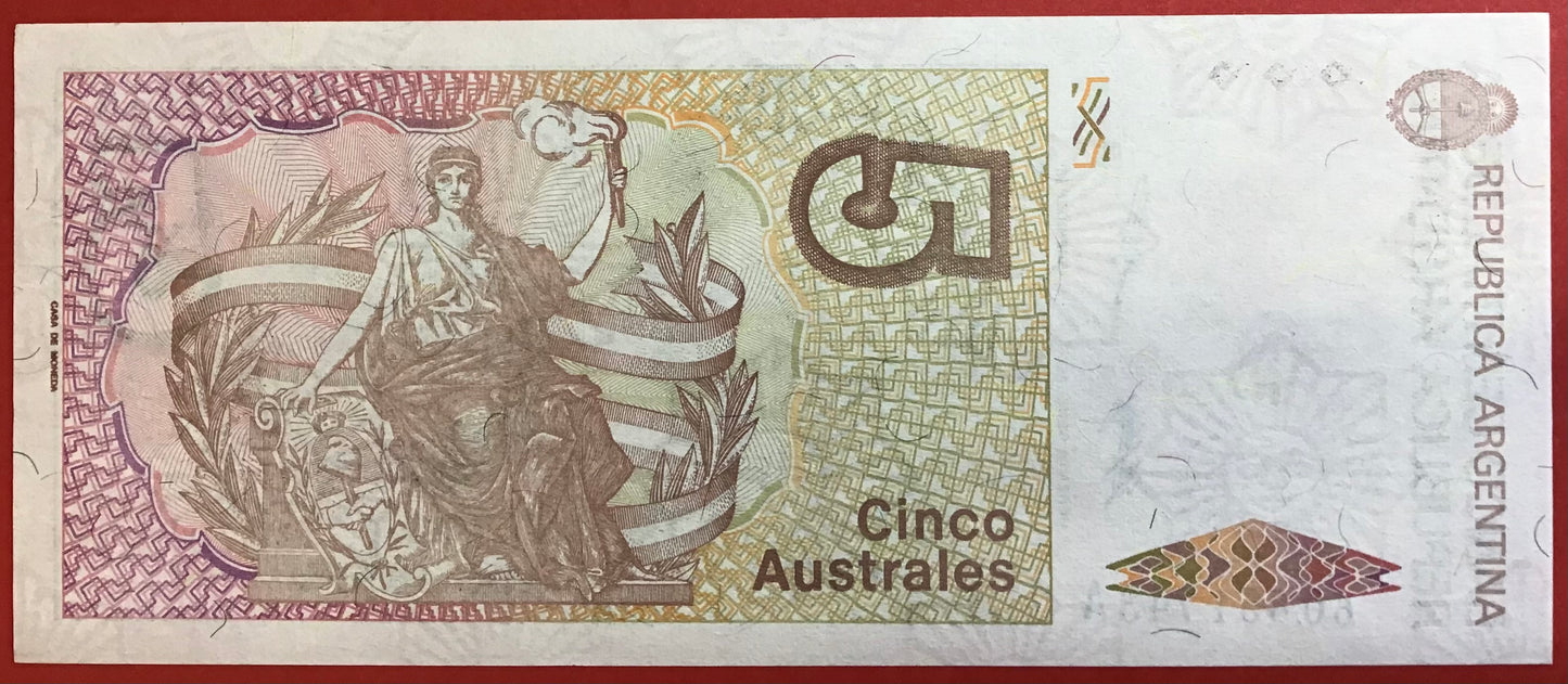 Argentina - 5 Australes (1985-89) P324b Kvalitet 0
