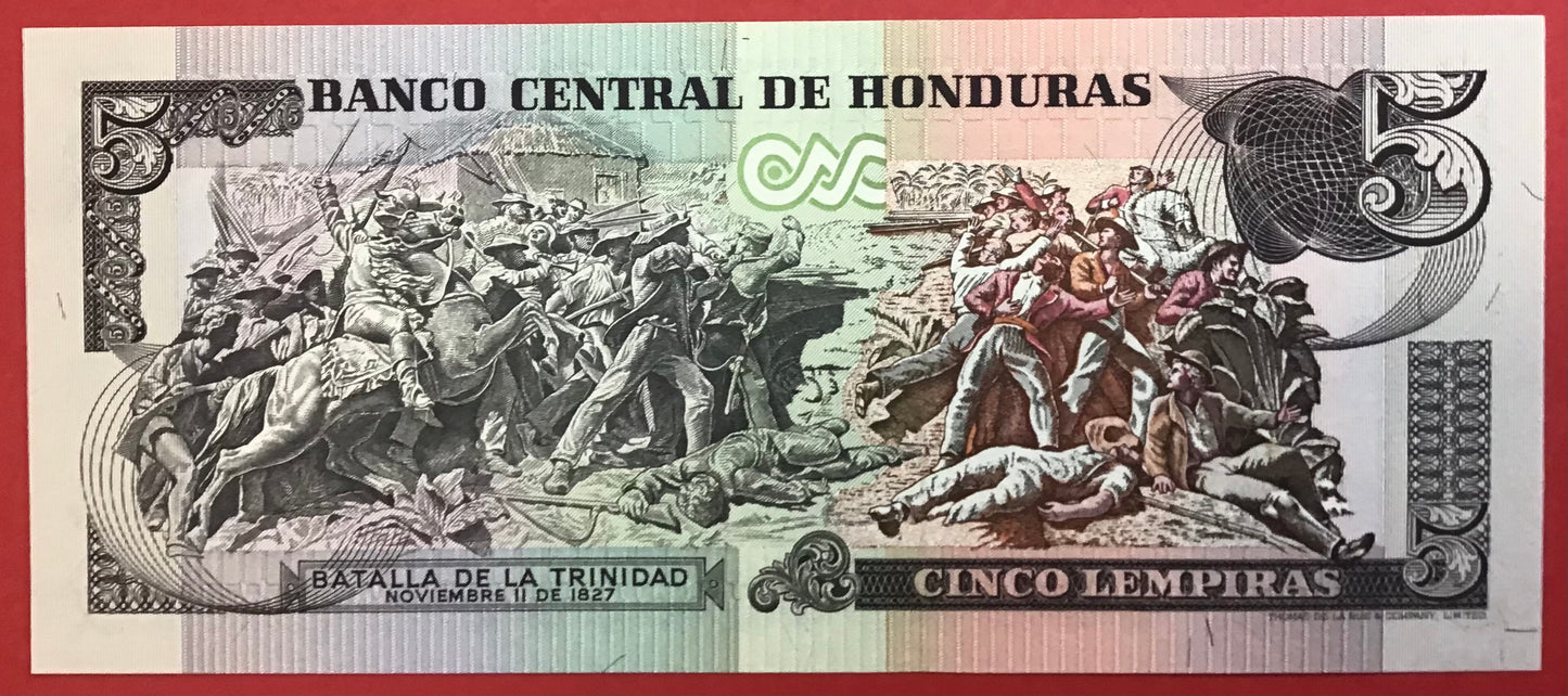 Honduras - 5 Lempiras 8.5.1980 P#63a Kvalitet 0