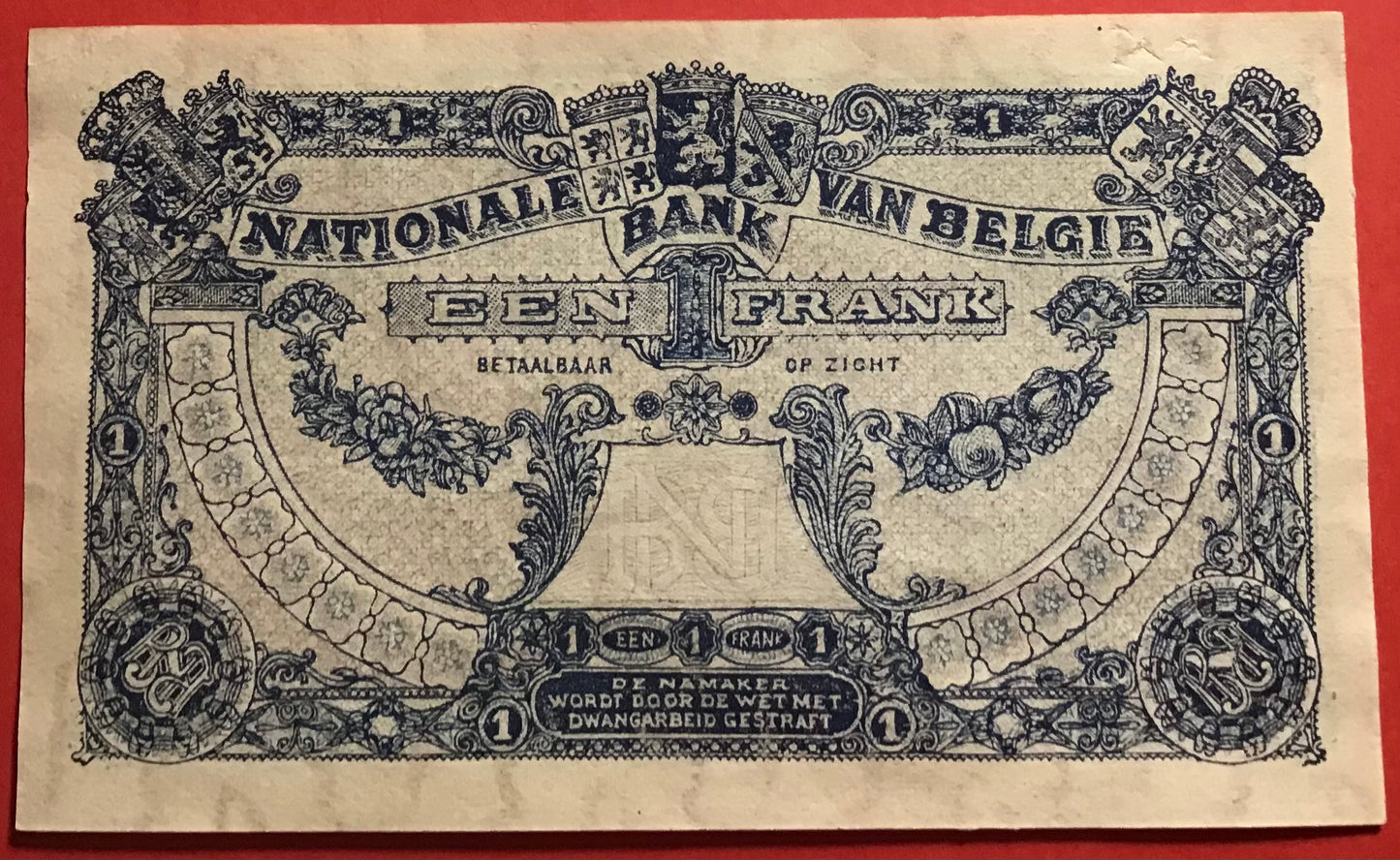 Belgium - 1 Franc 25.10.1920 P#92 Kvalitet 1+/01