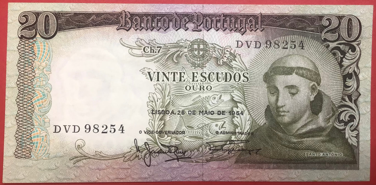 Portugal - 20 Escudos 26.5.1964 P#167b Kvalitet 0