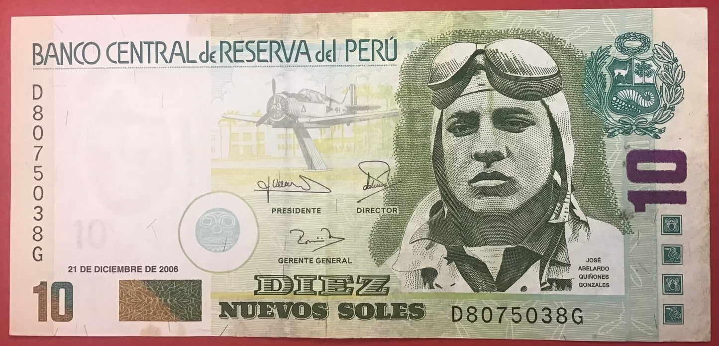Peru - 10 Nuevos Soles 21.12.2006 P#179b Kvalitet 1+