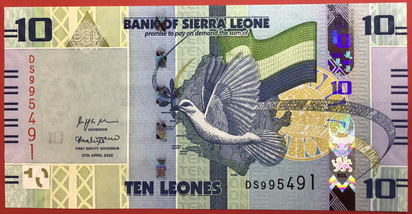 Sierra Leone - 10 Leones 27.4.2022 P#37 Kvalitet 0