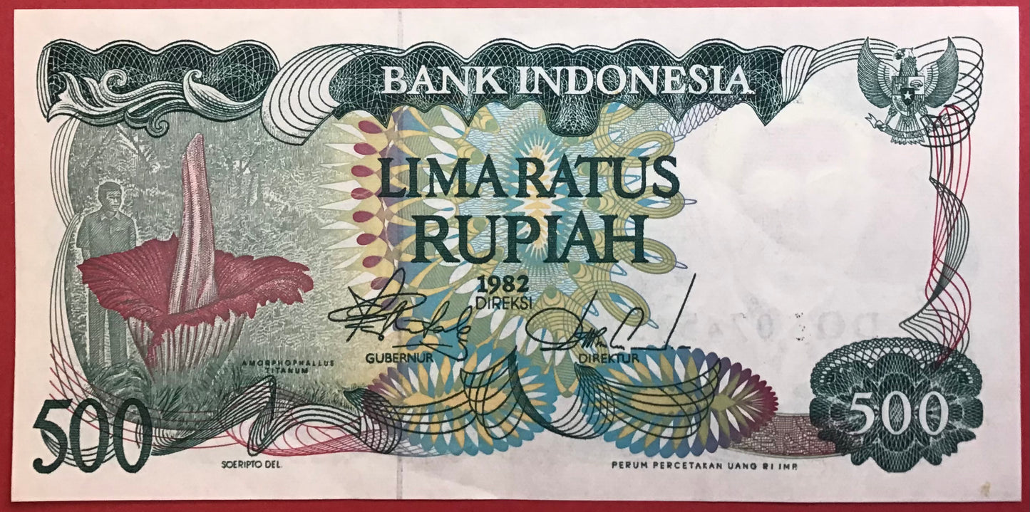 Indonesia - 500 Rupiah 1982 P#121 Kvalitet 01
