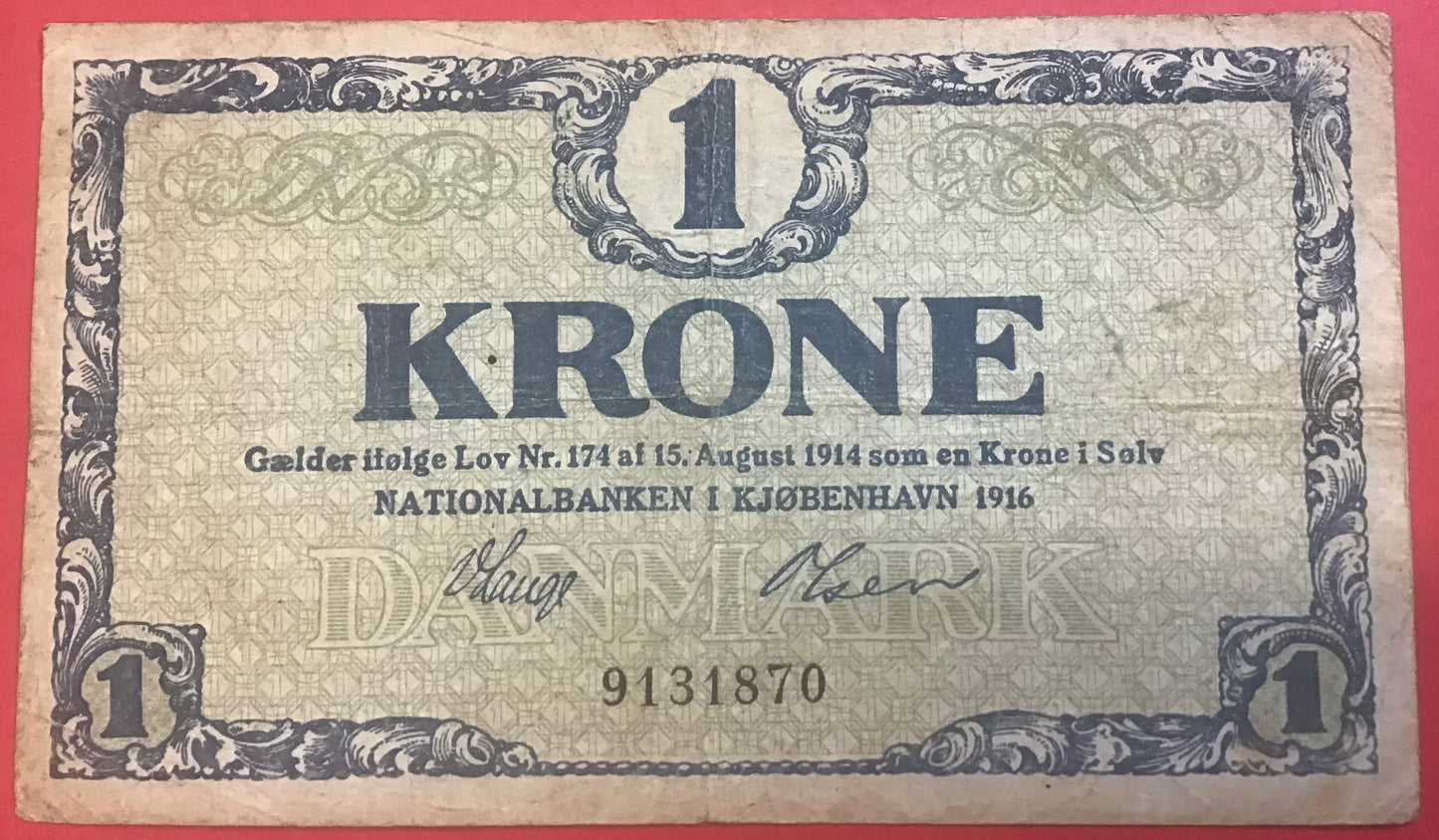Danmark - 1 Krone 1916 (9131870) Sieg#117 kvalitet 1