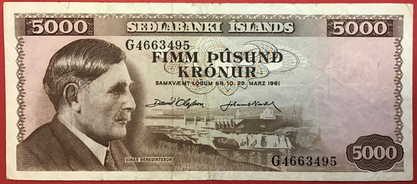 Iceland - 5000 Krónur P#47a Kvalitet 1+