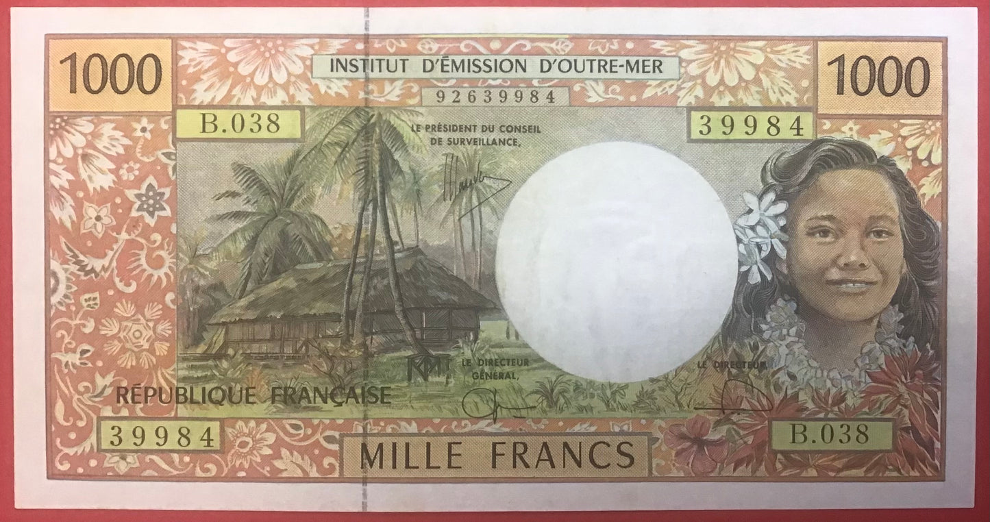 French Pacific Territories - 1000 Francs (1996) P#2i Kvalitet 0