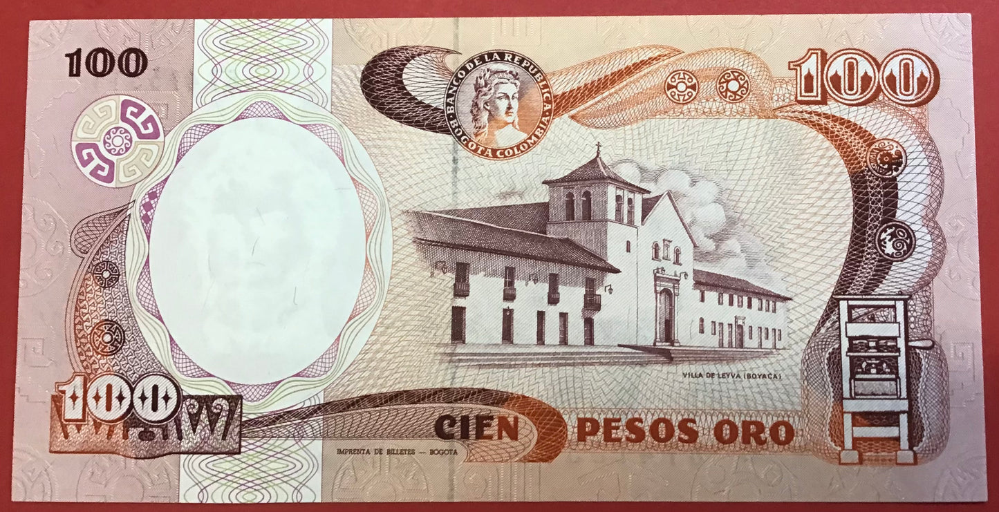 Colombia - 100 Pesos Oro 1.1.1986 P#426b Kvalitet 0