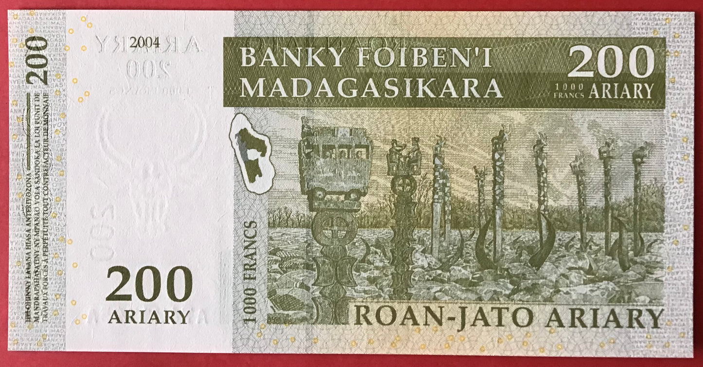 Madagascar - 200 Ariary 2004 P#87a Kvalitet 0