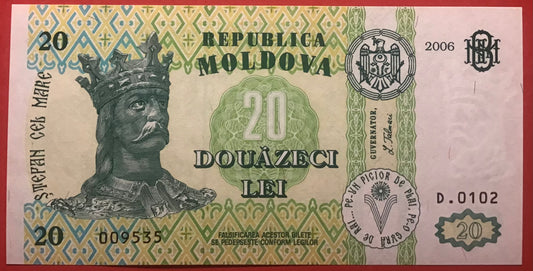Moldova - 20 Lei 2006 P#13h Kvalitet 0