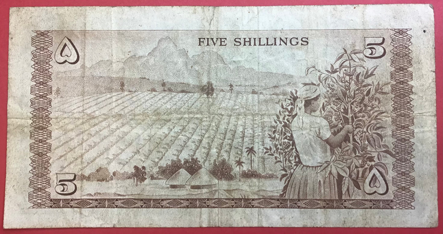 Kenya - 5 Shillings 1.7.1967 P#1b Kvalitet 1-/1