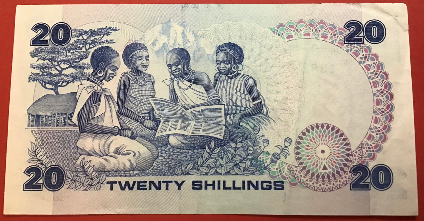 Kenya - 20 Shillings 1.7.1987 P#21f Kvalitet 1+