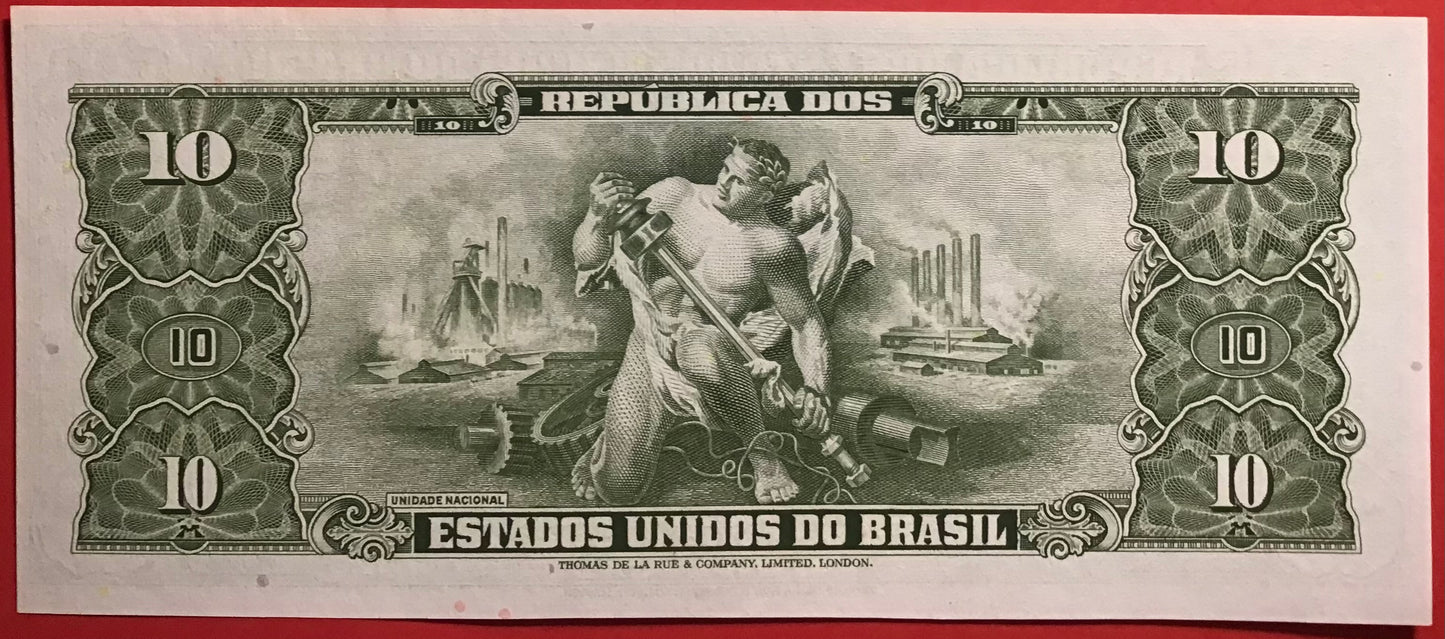 Brazil - 1 Centavos on 10 Cruzeiros (1966-67) P#183b Kvalitet 0