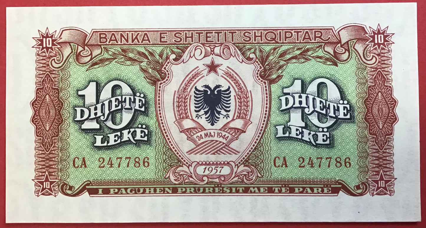 Albania - 10 Lekë 1957 P#28a Kvalitet 0