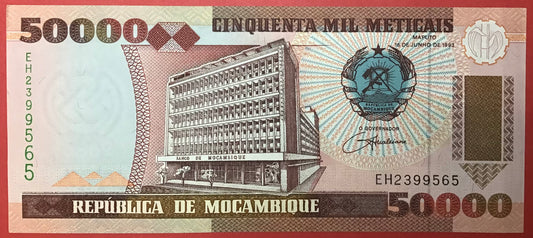 Mozambique - 50.000 Meticais 16.6.1993 P#138 Kvalitet 0