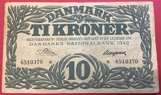 Danmark - 10 Kroner 1948 (S 6510370) Sieg#122 Kvalitet 1