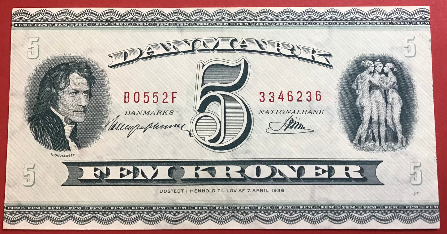 Danmark - 5 Kroner 1955 (B0552F-3346236) Sieg#129 Kvalitet 1+/01