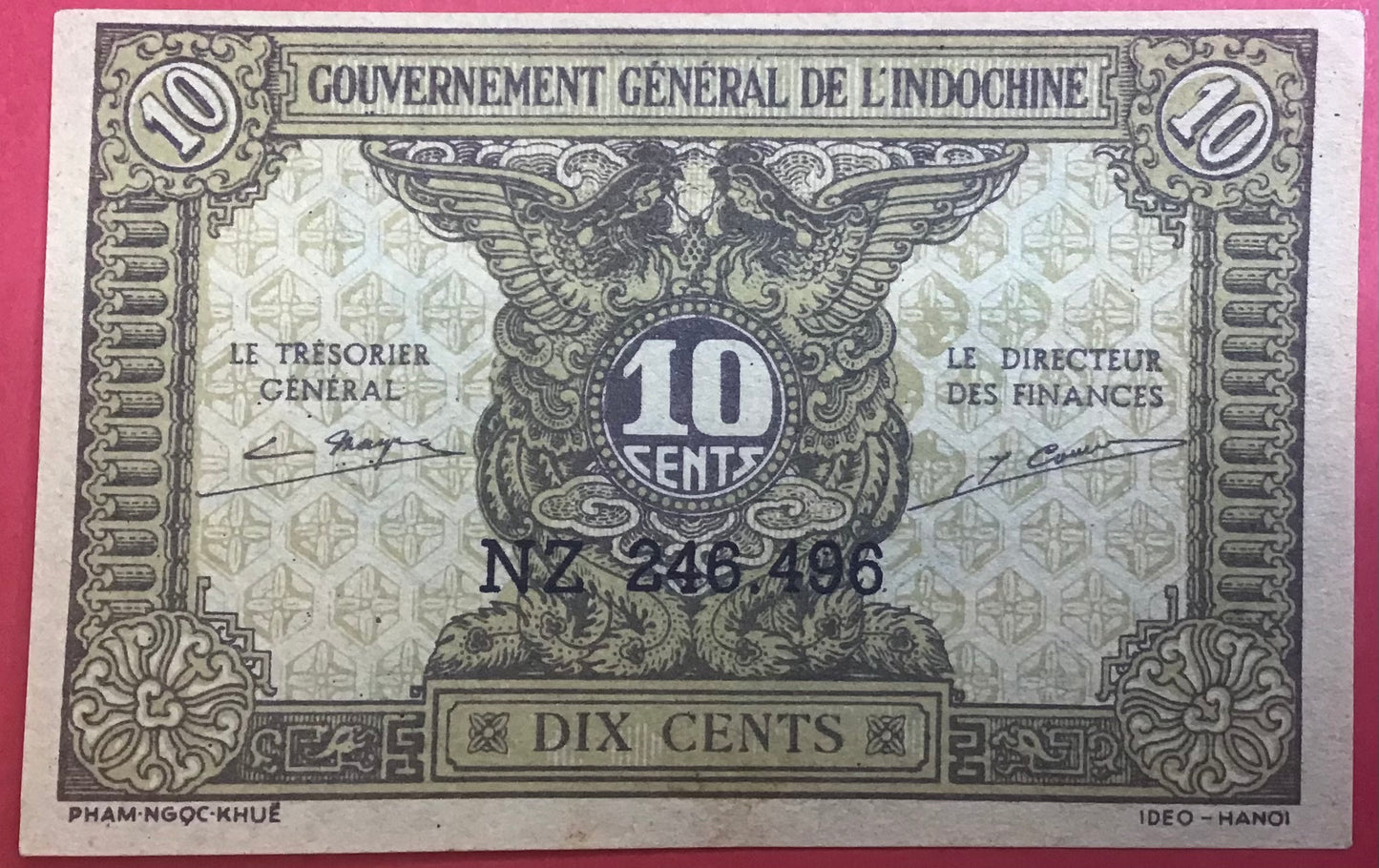 France Indo-China - 10 Cent 1942 P#89a Kvalitet 01/0