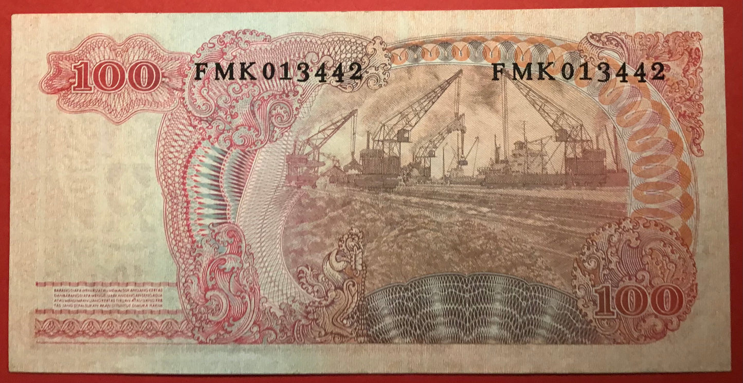 Indonesia - 100 Rupiah 1968 P#108a Kvalitet 01