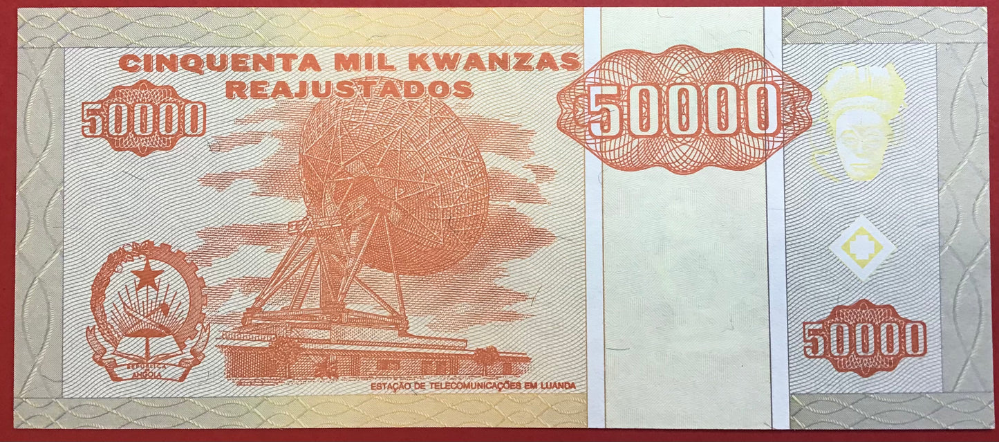 Angola - 50.000 Kwanzas Reajustados 1.5.1995 P#138 Kvalitet 0