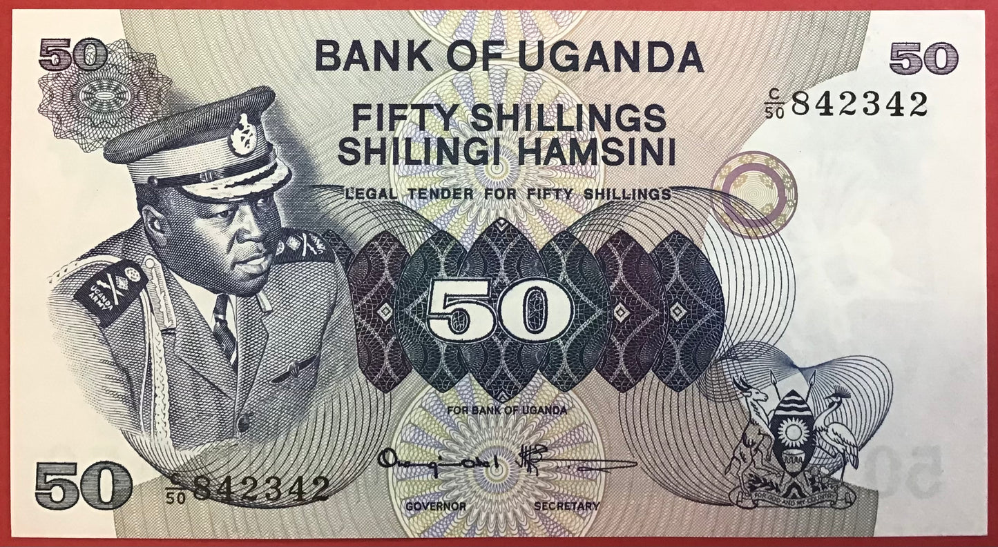 Uganda - 50 Shillings (1973) P#8c Kvalitet 0