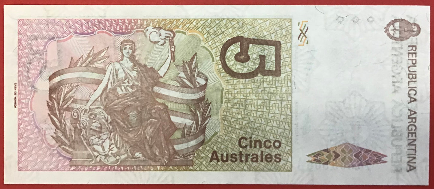Argentina - 5 Australes (1985-89) P#324b Kvalitet 0