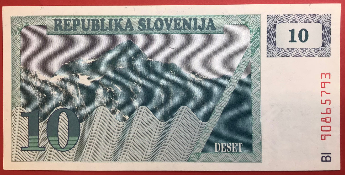 Slovenia - 10 Tolarjev 1990 P#4a Kvalitet 0
