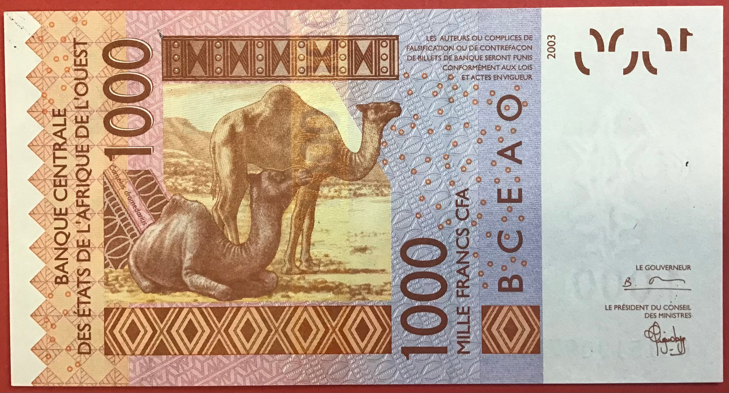 West African States/Burkina Faso - 1000 Francs 2003 P#315Ca Kvalitet 0