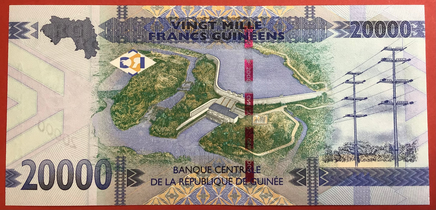 Guinea - 20.000 Francs 2015 P#50 Kvalitet 0