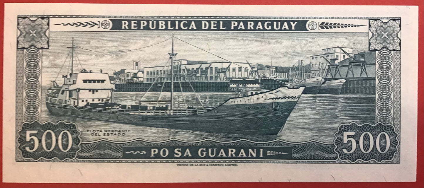 Paraguay - 500 Guaranies (1982) P#206 Kvalitet 0