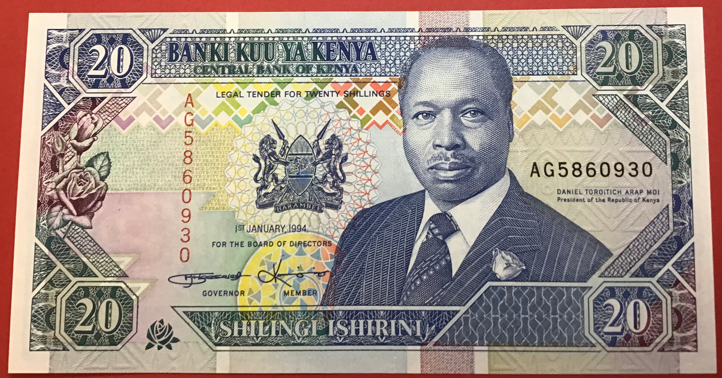 Kenya - 20 Shillings 1.1.1994 P#31b Kvalitet 0