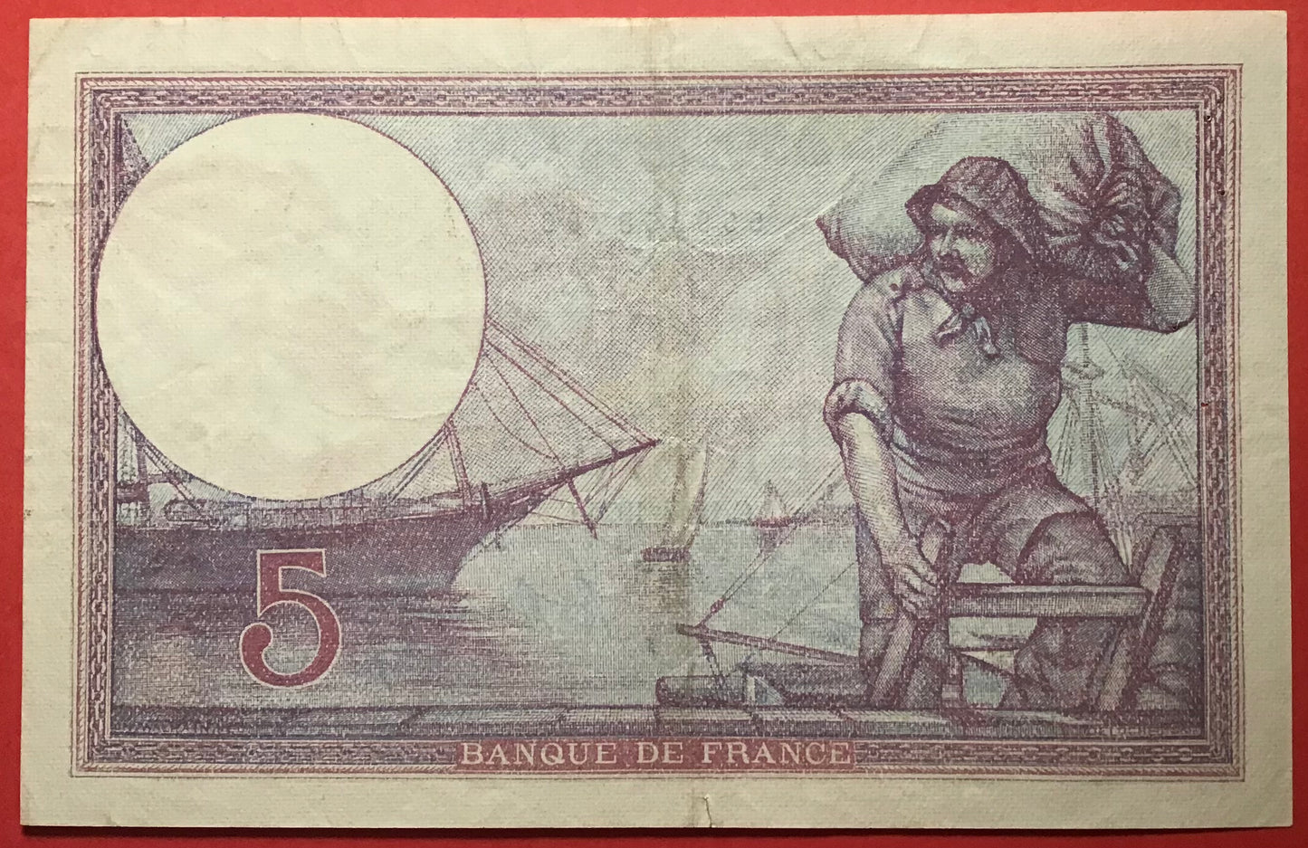 France - 5 Francs 18.3.1925 P#72c Kvalitet 1/1+