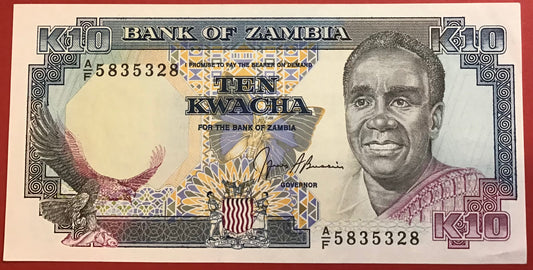 Zambia - 10 Kwacha (1989-91) P#31b Kvalitet 01/0