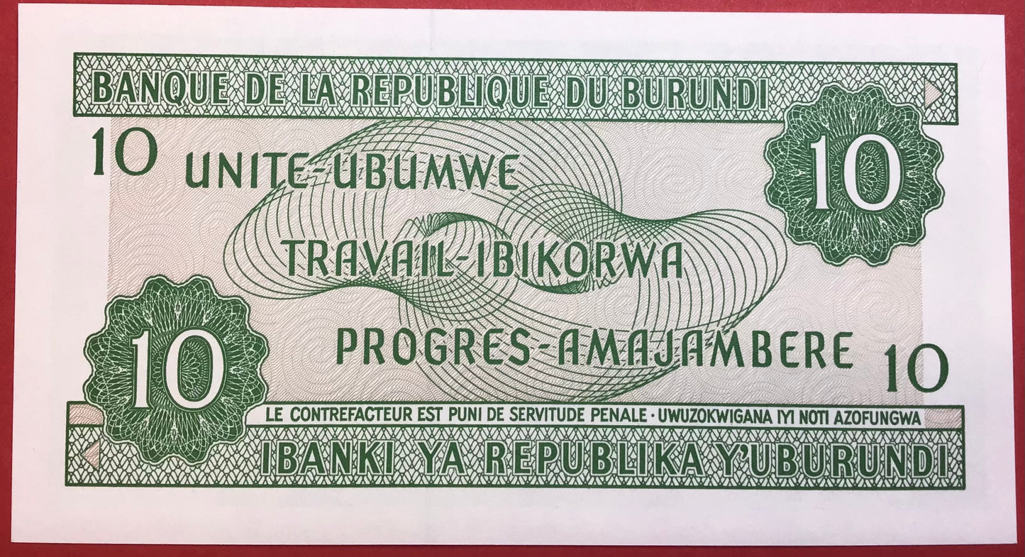 Burundi - 10 Francs 1.11.2007 P#33e Kvalitet 0