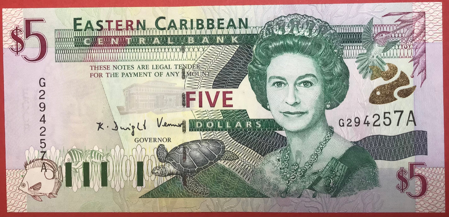 East Caribbean States - 5 Dollars (2000) P#37a Kvalitet 0