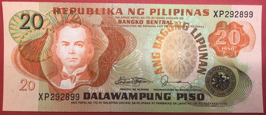 Philippines - 20 Piso  1974-85 P#162c Kvalitet 0
